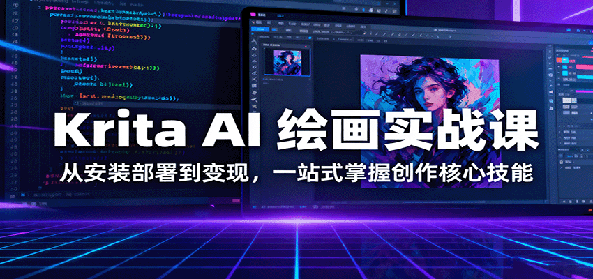 Krita AI 绘画实战课：从安装部署到变现，一站式掌握创作核心技能-jixi