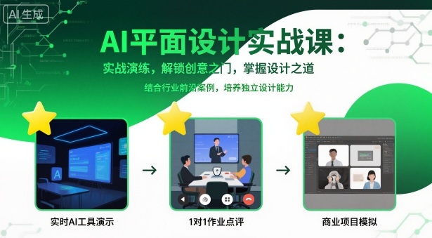 AI平面设计实战课，实战演练，解锁创意之门，掌握设计之道-jixi