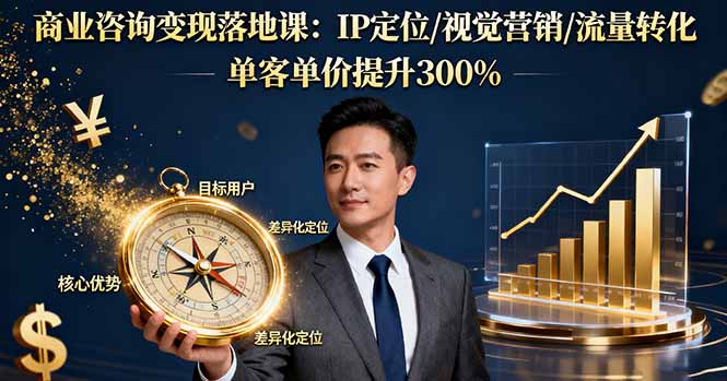 商业咨询变现落地课：IP定位/视觉营销/流量转化，单客单价提升300%-jixi