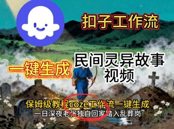 Coze扣子工作流一键生成民间灵异故事视频，保姆级教程搭建教学-jixi