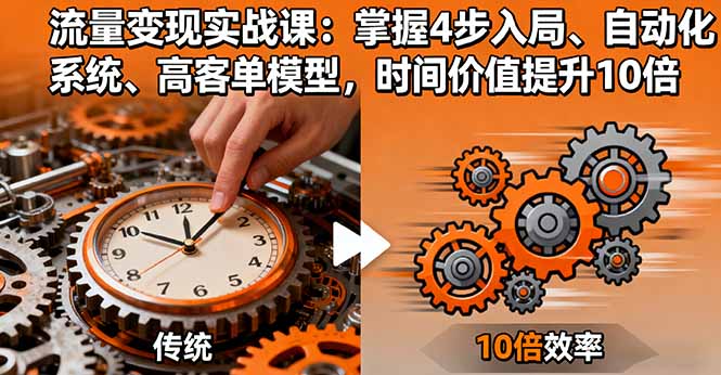 流量变现实战课：掌握4步入局、自动化系统、高客单模型，时间价值提升10倍-jixi