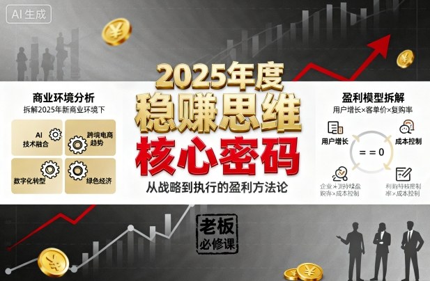 2025年度稳賺思维老板创业营，拆解2025年新商业环境下，企业实现持续盈利的核心密码-jixi