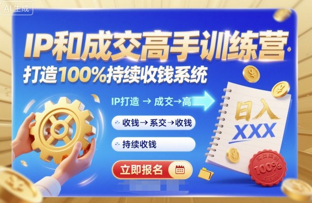 带你成为IP和成交高手的训练营，打造100%持续收钱系统-jixi