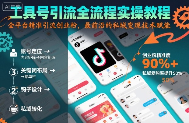 工具号引流全流程保姆级实操教程，全平台精准引流创业粉，最前沿的私域变现技术赋能-jixi