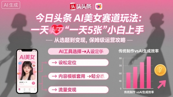 今日头条AI美女赛道玩法，一天轻松5张，小白轻松上手-jixi