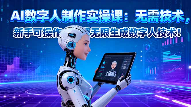 AI数字人制作实操课：无需技术，新手可操作，免费无限生成数字人技术！-jixi