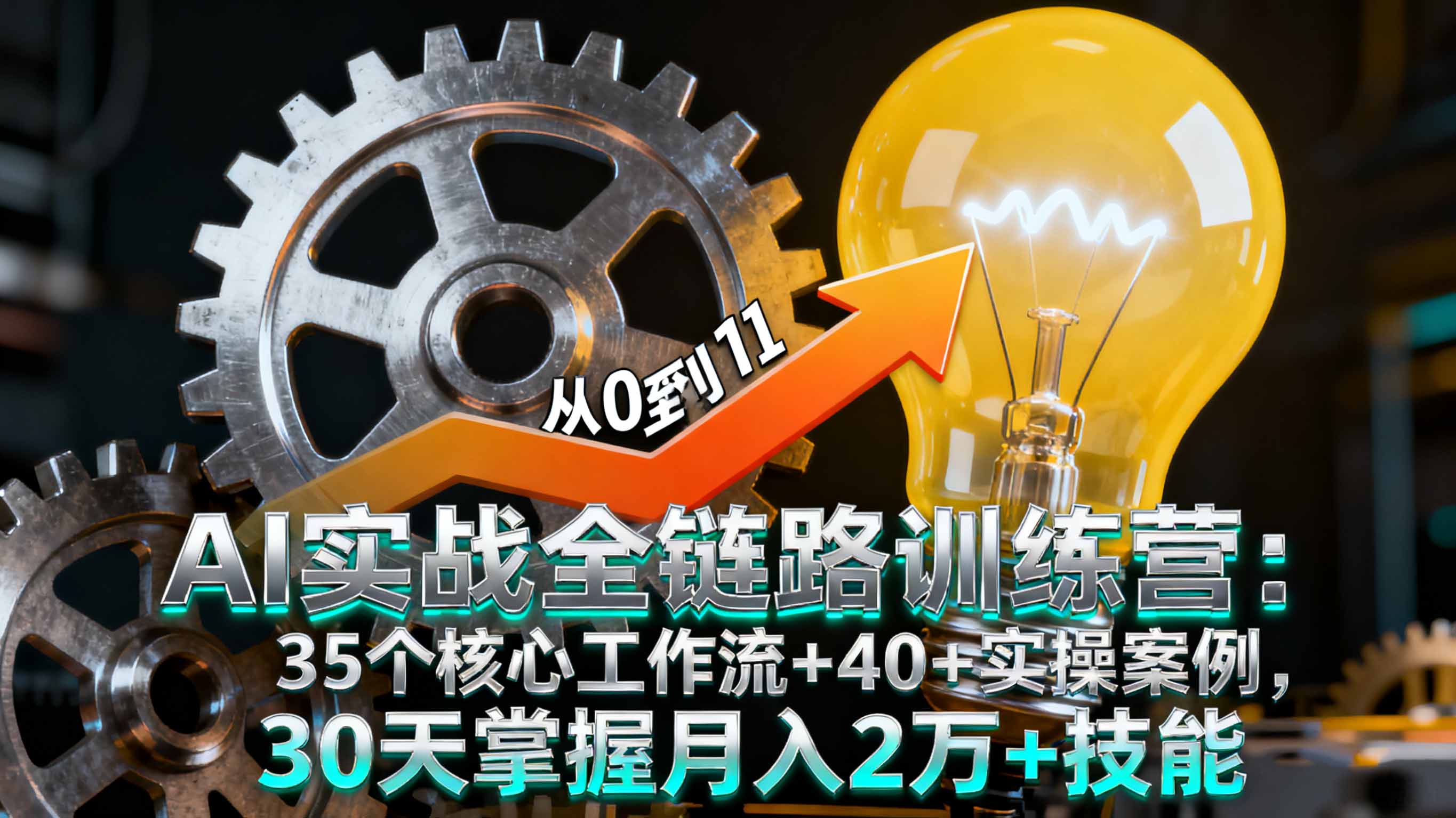 AI实战全链路训练营：35个核心工作流+40+实操案例，30天掌握月入2万+技能-jixi