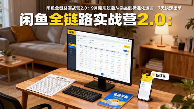 闲鱼全链路实战营2.0：9月新规过后从选品到标准化运营，7天快速出单-jixi