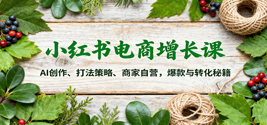 小红书电商增长课：AI创作、打法策略、商家自营，爆款与转化秘籍-jixi