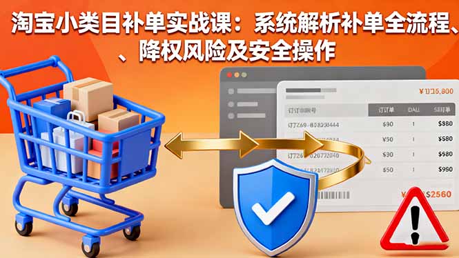 淘宝小类目补单实战课：系统解析补单全流程、降权风险及安全操作-jixi