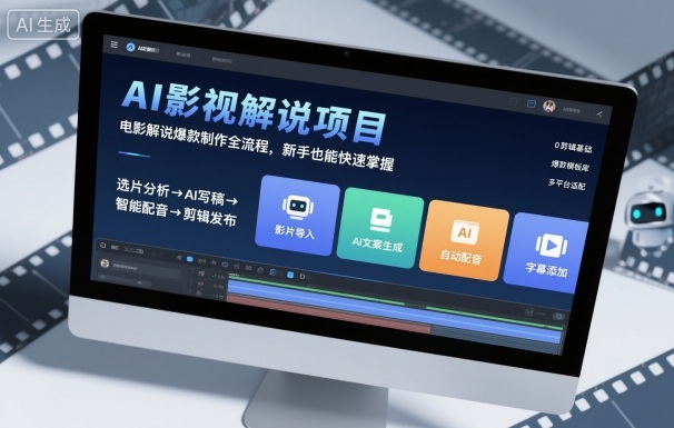 AI影视解说项目，电影解说爆款制作全流程，新手也能快速掌握-jixi