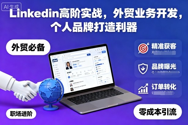 Linkedin高阶实战，外贸业务开发，个人品牌打造利器-jixi