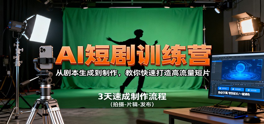 AI短剧训练营，从剧本生成到制作，教你快速打造高流量短片-jixi