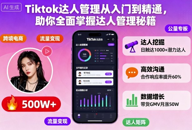Tiktok达人管理从入门到精通，助你全面掌握达人管理秘籍-jixi