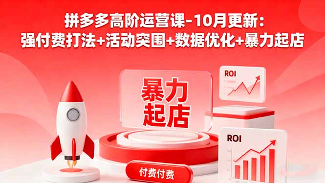 拼多多高阶运营课-10月更新：强付费打法+活动突围+数据优化+暴力起店-jixi