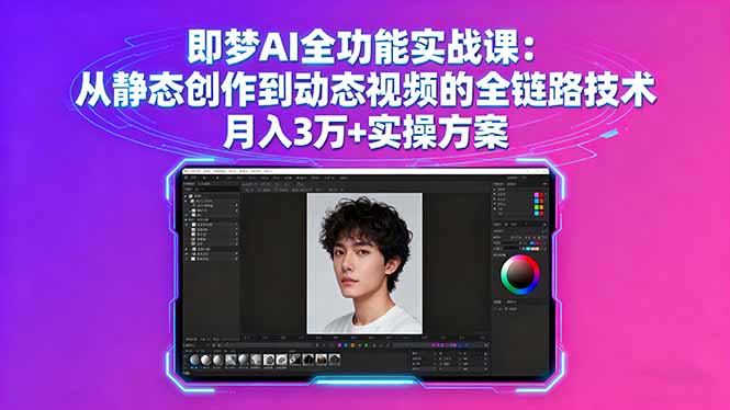 即梦AI全功能实战课：从静态创作到动态视频的全链路技术 月入3万+实操方案-jixi