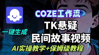 Coze扣子工作流一键生成TK悬疑民间故事视频，AI实操教学+保姆级教程-jixi