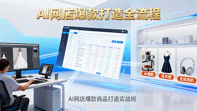 AI网店爆款商品打造实战班：AI技术实现商品图智能处理，快速搭建AI网店-jixi