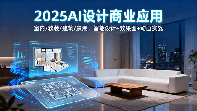 2025AI设计商业应用：室内/软装/建筑/景观，智能设计+效果图+动画实战-jixi