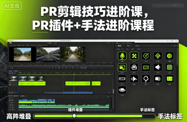 PR剪辑技巧进阶课，PR插件+手法进阶课程-jixi