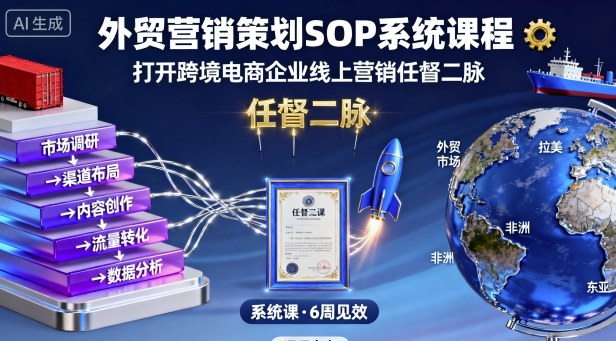 外贸营销策划SOP系统课程，打开跨境电商企业线上营销任督二脉-jixi