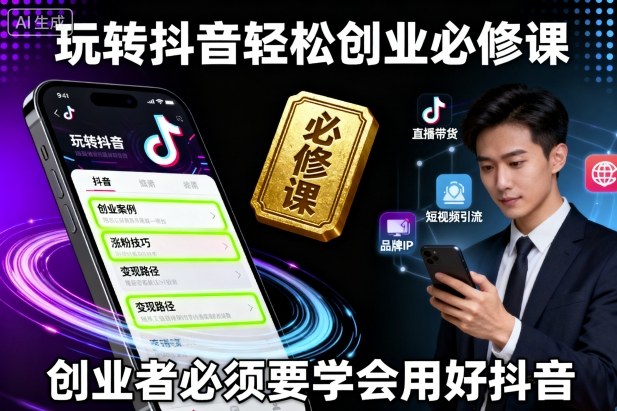 玩转抖音轻松创业必修课，创业者必须要学会用好抖音-jixi