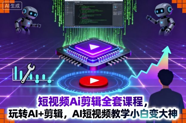 短视频Ai剪辑全套课程，玩转AI+剪辑，AI短视频教学小白变大神-jixi