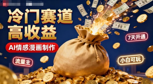 公众号冷门赛道，用AI做情感漫画，7天开通流量主，操作简单，小白可玩-jixi