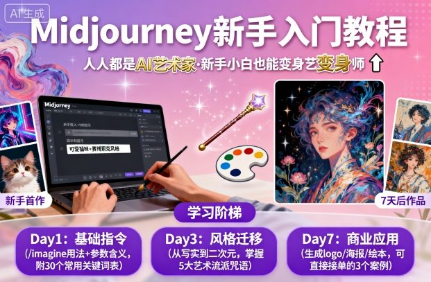 midjourney新手入门教程：人人都是AI艺术家，新手小白也能变身艺术大师-jixi