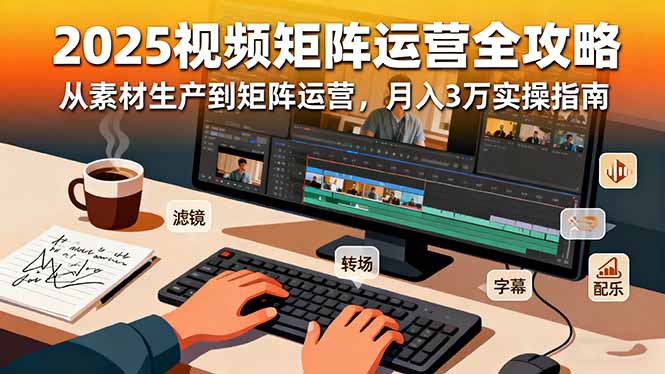2025短视频矩阵运营全攻略：从素材生产到矩阵运营，月入3万实操指南-jixi