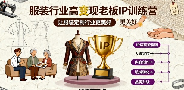 服装行业高变现老板IP训练营，让服装定制行业更美好-jixi