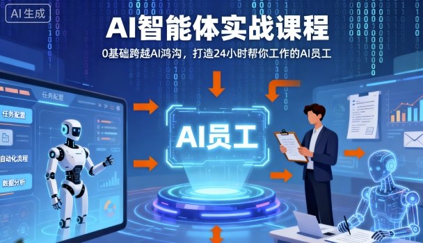 Ai智能体实战课程，0基础跨越Ai鸿沟，打造24小时帮你工作的Ai员工，打破常规，以实战定义Ai-jixi