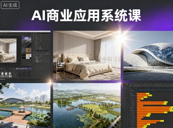AI商业应用系统课，室内-软装-建筑-景观，智能设计+效果图+动画画实战-jixi