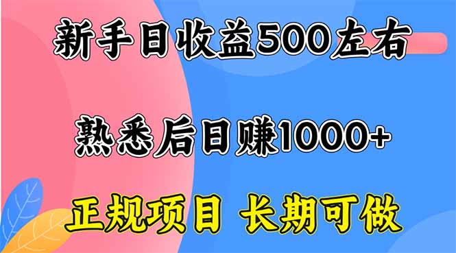 新手日收益500+ 正规项目 长期可做-jixi