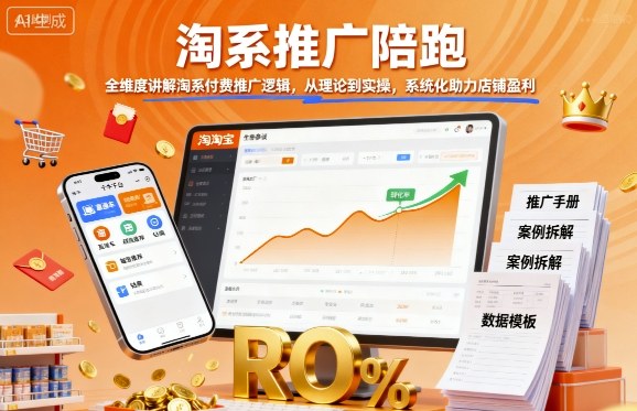 淘系推广陪跑，全维度讲解淘系付费推广逻辑，从理论到实操，系统化助力店铺盈利-jixi