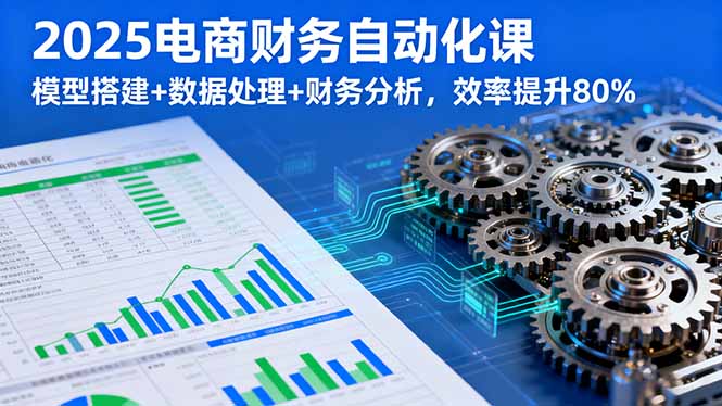 2025电商财务自动化课，模型搭建+数据处理+财务分析，效率提升80%-jixi