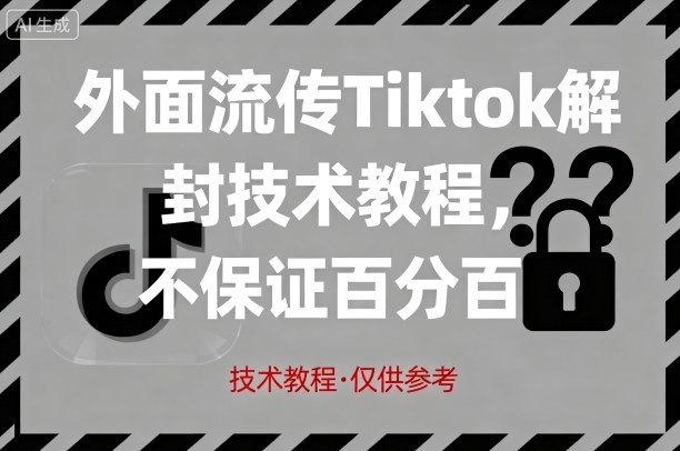 外面流传Tiktok解封技术教程，不保证百分百，具体自测-jixi