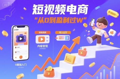 短视频电商：短视频变现从0到盈利过W-jixi