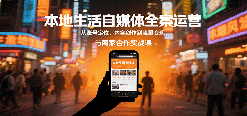 本地生活自媒体全案运营，从账号定位、内容创作到流量变现与商家合作实战课-jixi