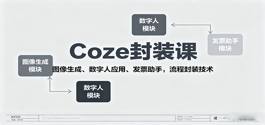 Coze封装课，图像生成、数字人应用、发票助手，流程封装技术-jixi