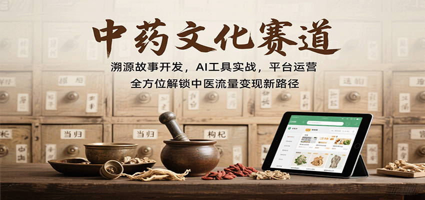 中药文化赛道：溯源故事开发，AI工具实战，平台运营，全方位解锁中医流量变现新路径-jixi