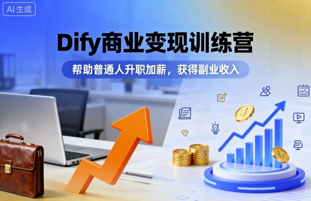 Dify商业变现训练营，帮助普通人升职加薪，获得副业收入-jixi