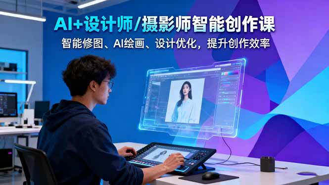 AI+设计师/摄影师智能创作课：智能修图、AI绘画、设计优化，提升创作效率-jixi