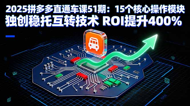 2025拼多多直通车课51期：15个核心操作模块 独创稳托互转技术 ROI提升400%-jixi