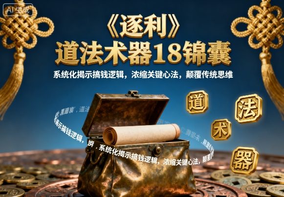 《逐利》道法术器18锦囊，系统化揭示搞钱逻辑，浓缩关键心法，颠覆传统思维-jixi