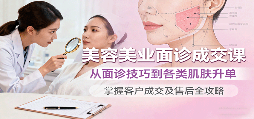 美容美业面诊成交课，从面诊技巧到各类肌肤升单，掌握客户成交及售后全攻略-jixi