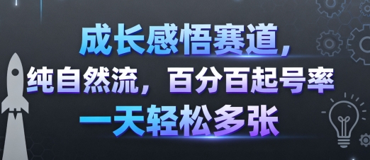 成长感悟赛道，纯自然流，百分百起号率 一天轻松多张-jixi