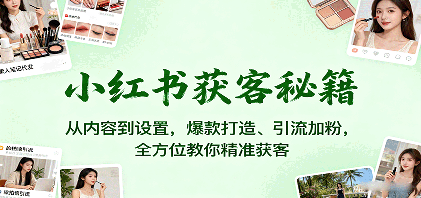 小红书获客秘籍：从内容到设置，爆款打造、引流加粉，全方位教你精准获客-jixi