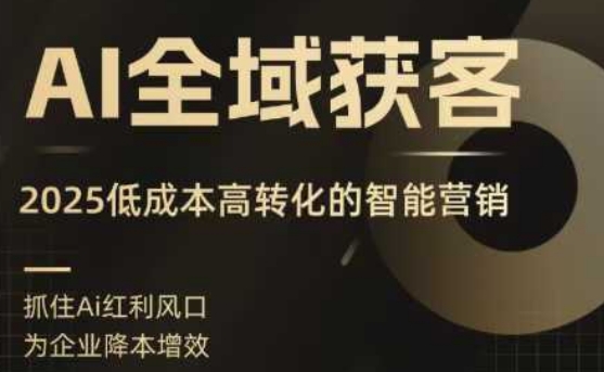 AI全域获客实训营，2025低成本高转化的智能营销，精准找客，高效营销-jixi