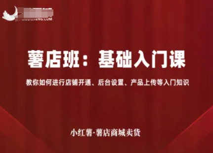 小红薯薯店商城卖货，基础入门课，教你如何进行店铺开通、后台设置、产品上传等入门知识-jixi
